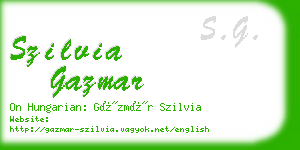 szilvia gazmar business card